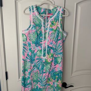 Lilly Pulitzer Pink and Green Sleeveless Dress